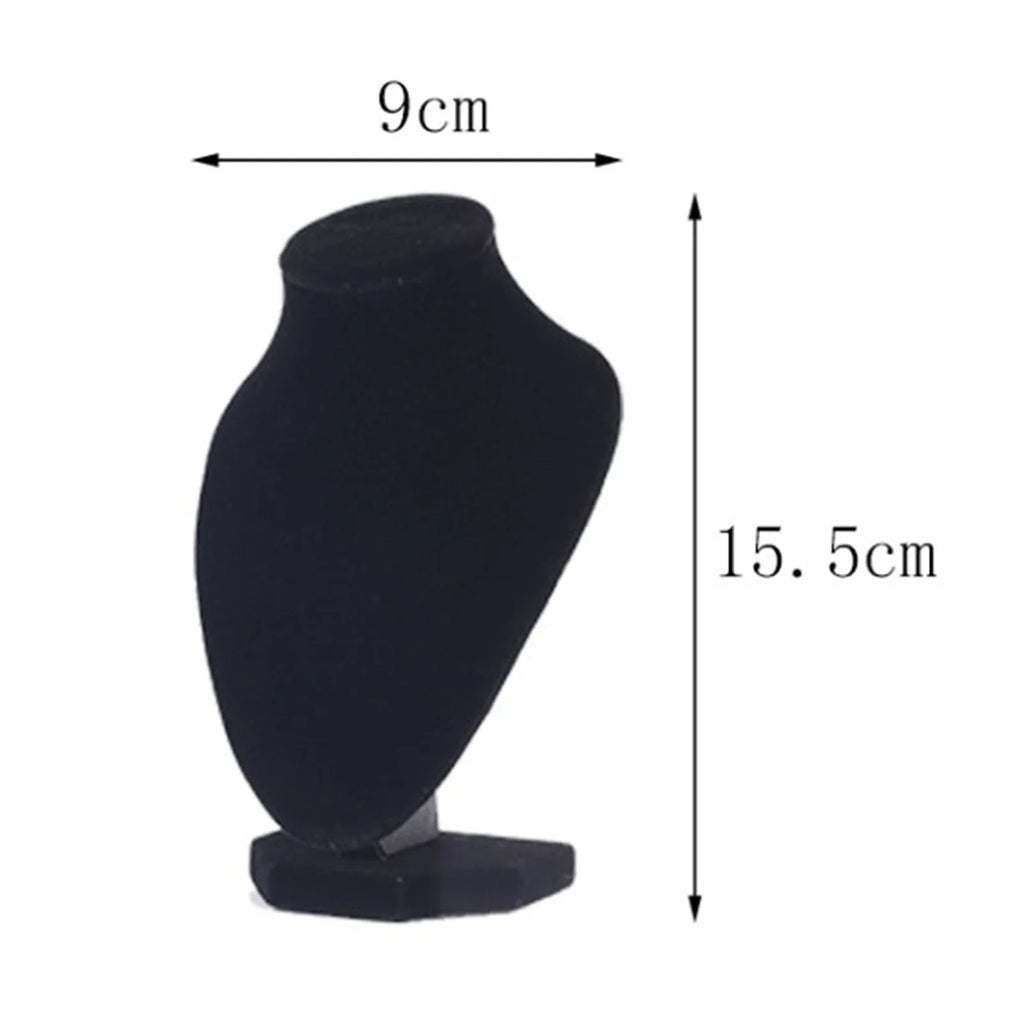 Wooden Necklace Mannequin Bust Display Stand – Black Jewelry Display Stand Qme