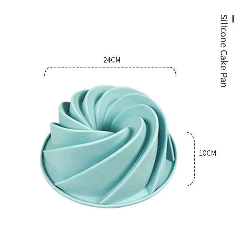 Non-Stick Silicone Fluted Tube Cake Pan | 3D Bundt Mold Silicone Cake Mold Qme Cake