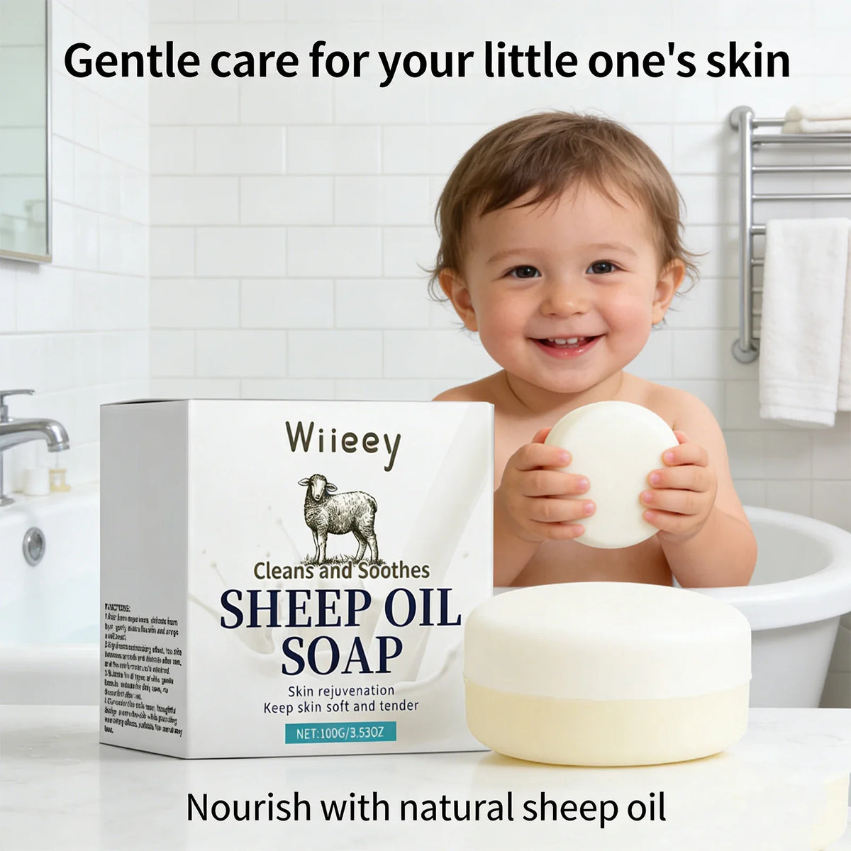 Natural Sheep Oil Soap for Kids – Gentle Cleansing Bar Kids Cleansing Soap Qme