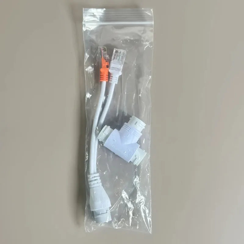 RJ45 Ethernet Splitter 1-to-2 PoE Adapter 4P8C Connector Ethernet Splitter Adapter Qme