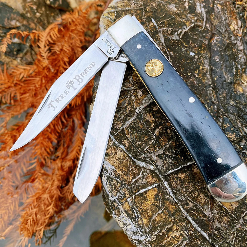 Z.QIAN Bone Handle Slip Joint Multi-Blade Folding Pocket Knife Folding Pocket Knife Qst black
