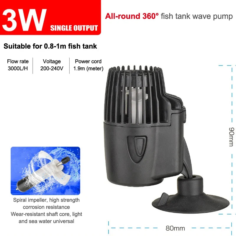 Single Head Wavemaker Submersible Pump for Aquarium Fish Tank Aquarium Wave Pump Qme