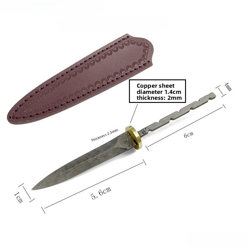 Damascus Steel Blank Tea Knife Blade – DIY Handmade Tool Blank Knife Blade Qst B set