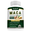Organic Maca Root Capsules 1600mg – Triple Black Red Yellow Blend Maca Root Supplement Qst 5 bottle 120 count