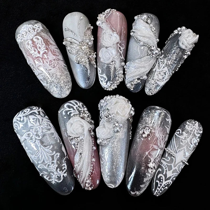 3D Relief Silicone Nail Mold – DIY Baroque & Christmas Art Silicone Nail Mold Qst