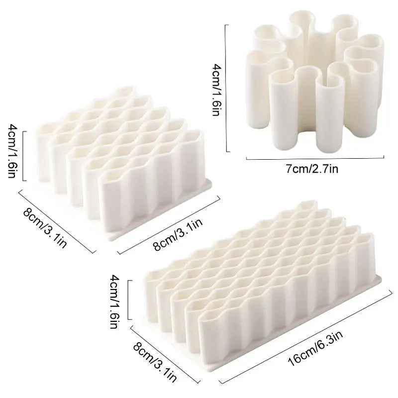 Silicone Wave Paint Brush & Pen Holder Desktop Organizer Desk Pen Holder Qme