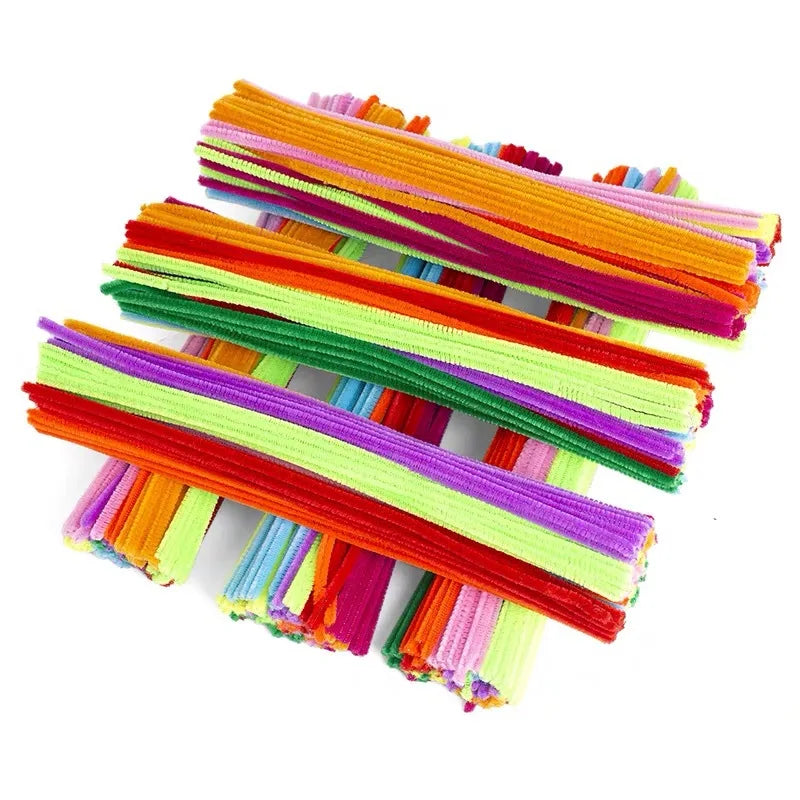 100PCS Colorful Chenille Pipe Cleaner Stems – DIY Craft Set DIY Craft Stems Qme
