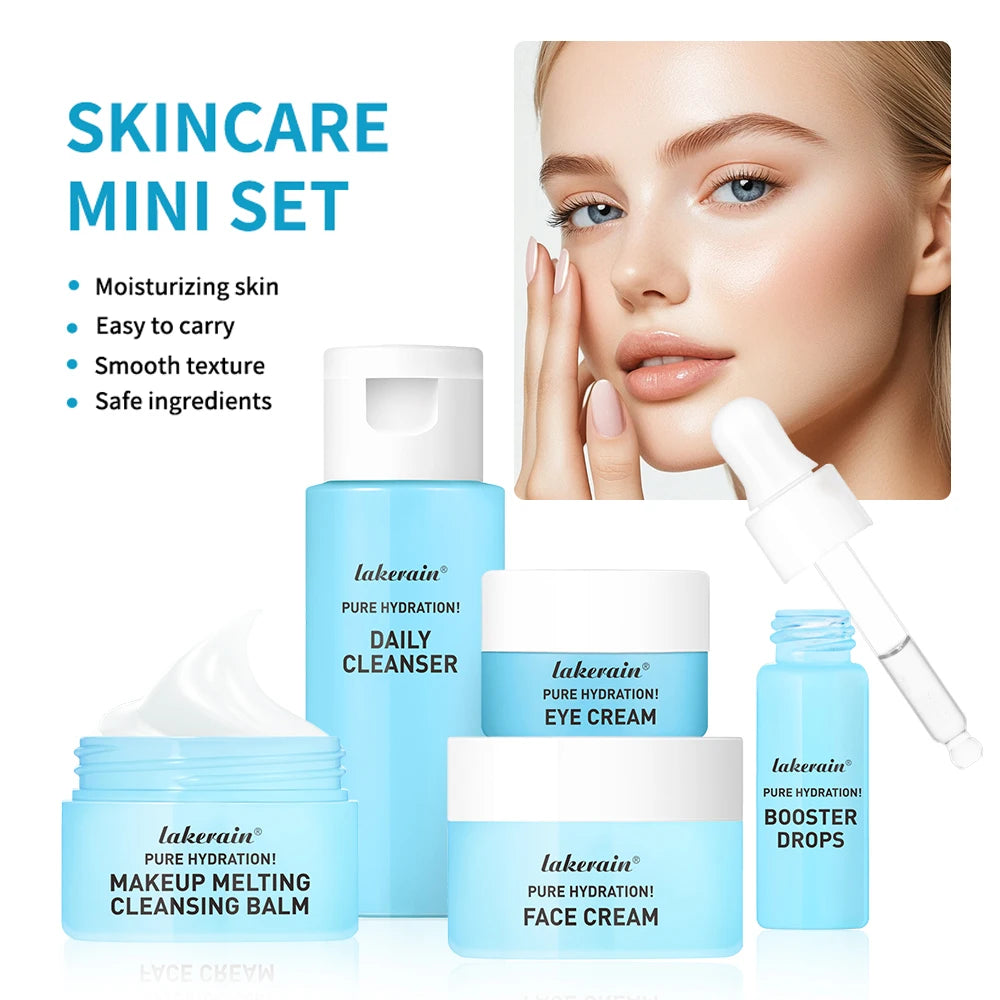 Skincare Mini Kit – Cleanser, Makeup Remover, Moisturiser & Eye Cream Skincare Gift Set Qst set