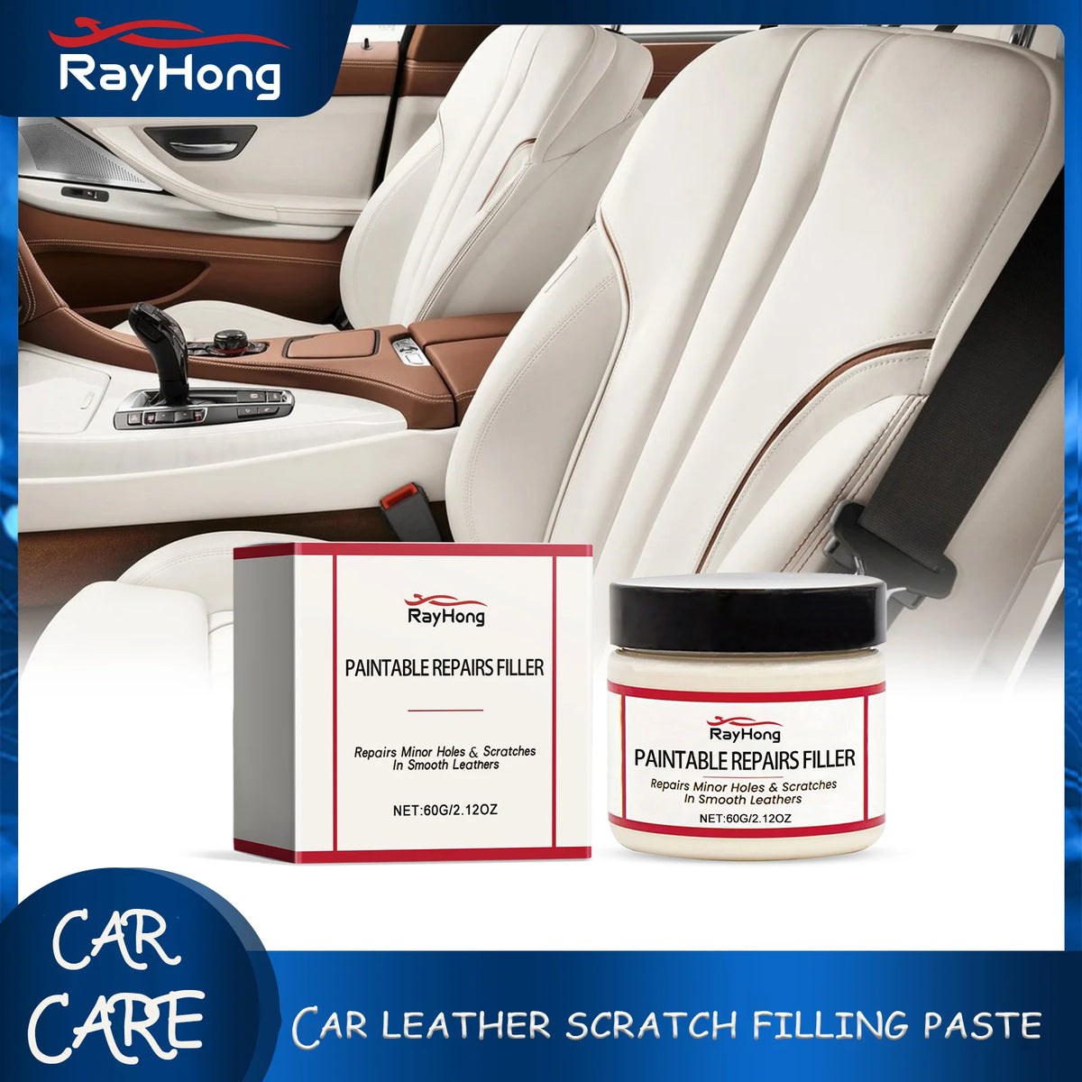 Rayhong 60ml Leather Filling Paste – Car Seat & Sofa Repair Leather Repair Paste Qst