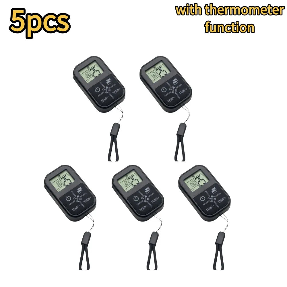 Mini Universal AC Remote Control with Temperature Display AC Remote Control Qme 5pcs-thermometer