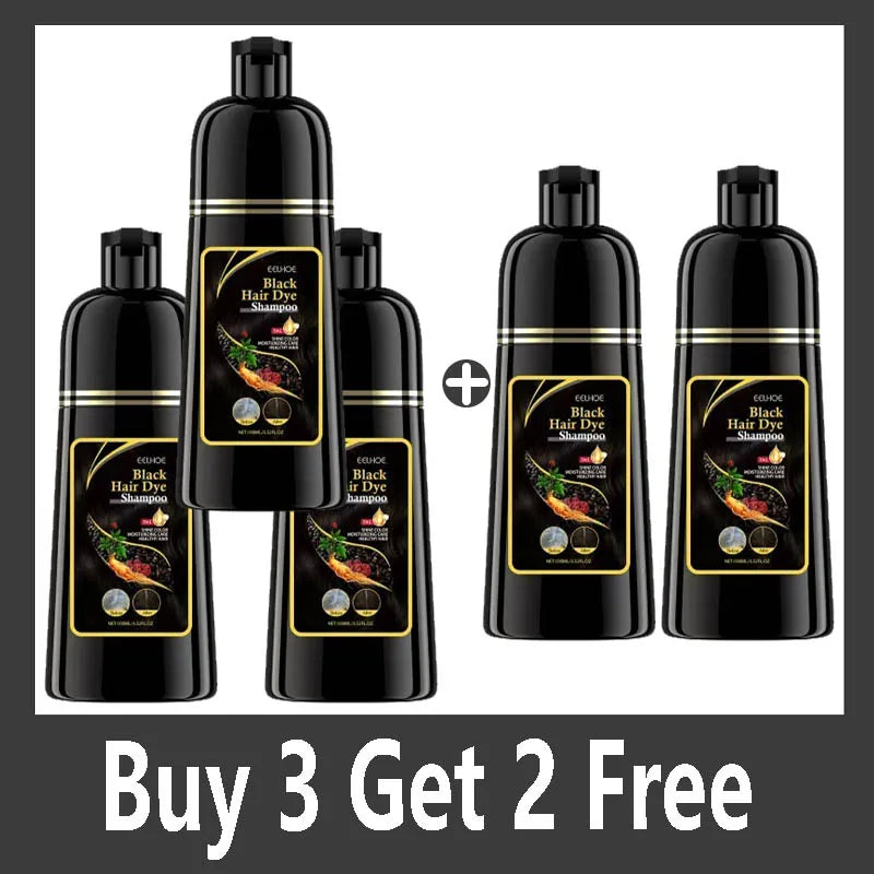 Natural Herbal Hair Dye Shampoo – Gray to Dark Brown & Black Hair Dye Shampoo Qme Buy 3 Get 2 Free