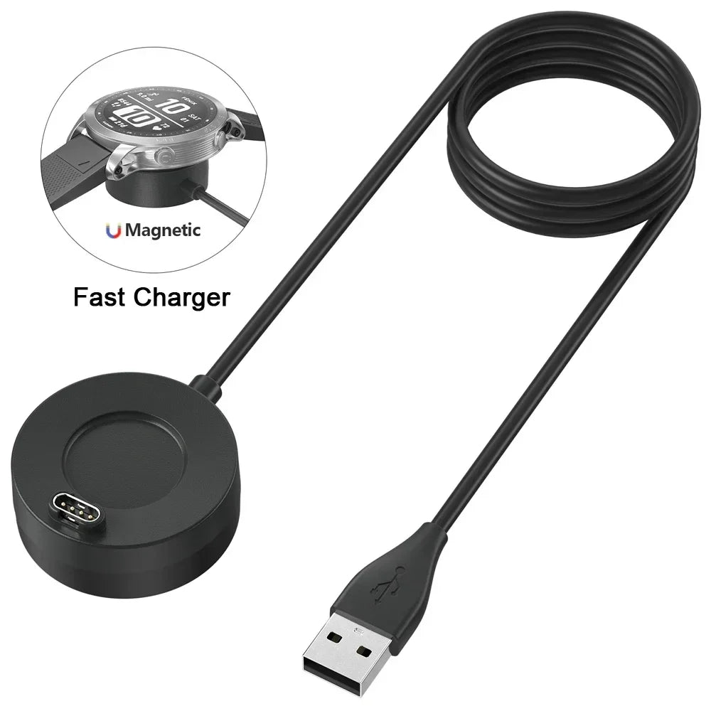 Magnetic Charger for Garmin Vivoactive 3/4, Fenix 5/6, Venu 2 Smartwatch Charger Qme For Vivomove Style