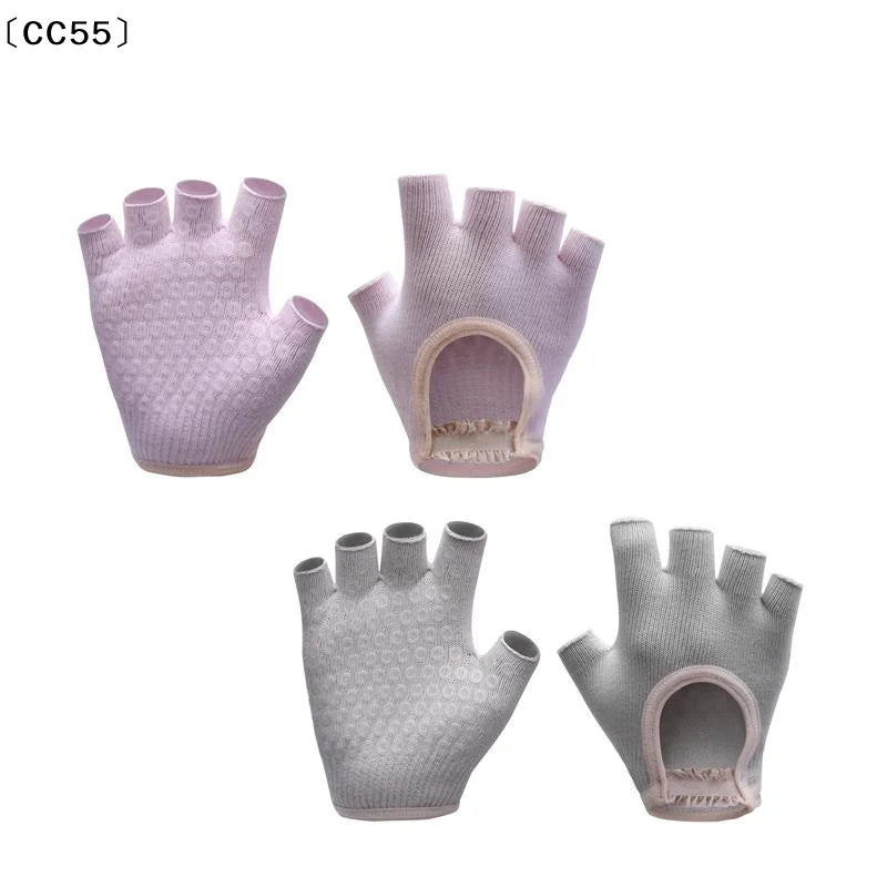 Half Finger Anti-Slip Yoga Fitness Gloves – Women's 1 Pair Fitness Gloves Qst