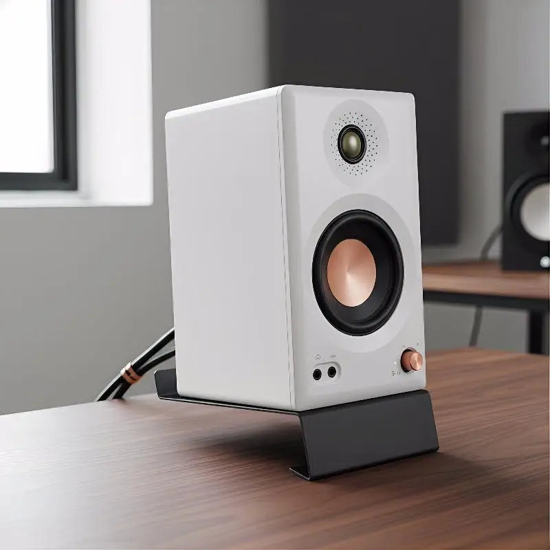 Heavy Duty Metal Desktop Speaker Stand – Anti-Slip Base Bracket Speaker Stand Bracket Qme