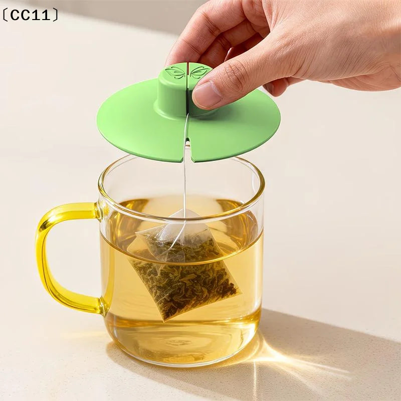 Silicone Tea Bag Holder & Squeezer with Handle | Reusable Lid Tea Bag Holder Qme
