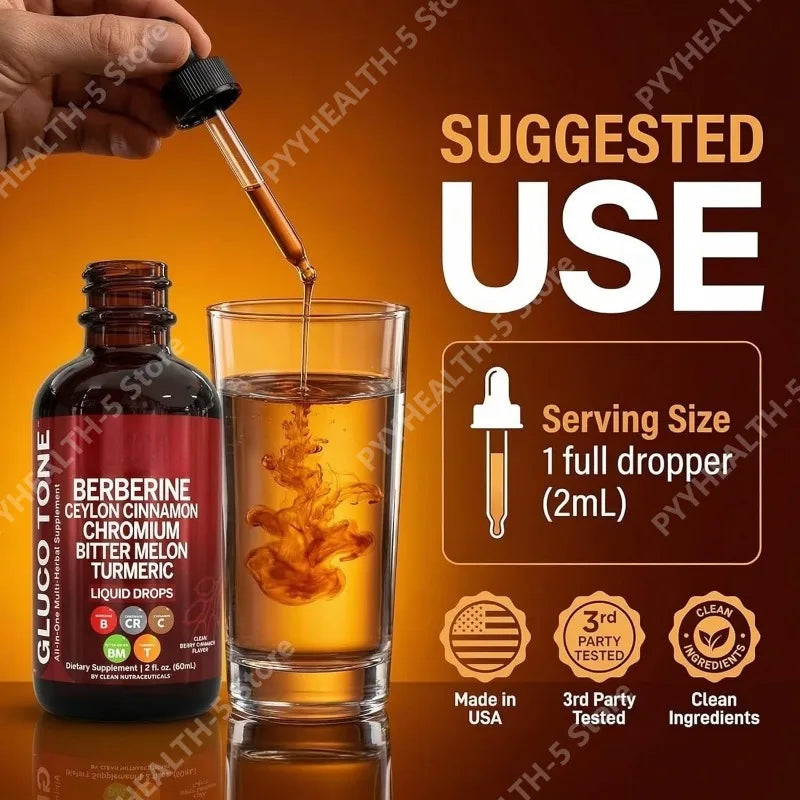 Berberine Ceylon Cinnamon Liquid Drops – 60ml Supplement Liquid Supplement Drops Qst