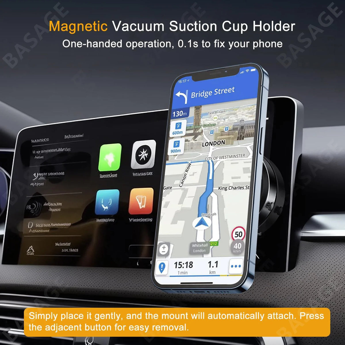 Magnetic Car Phone Holder 360° Rotation Air Suction Mount Car Phone Mount Qme