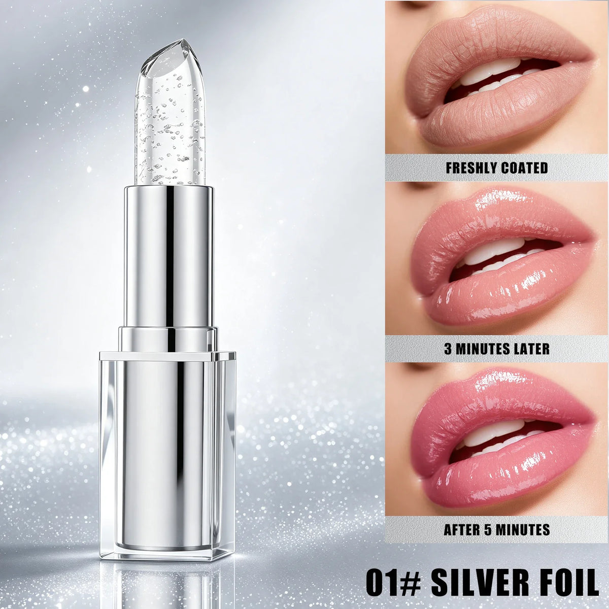 Temperature-Changing Glitter Lipstick | Pearlescent Lip Gloss – Qme Glitter Lip Gloss Qme 9910-1