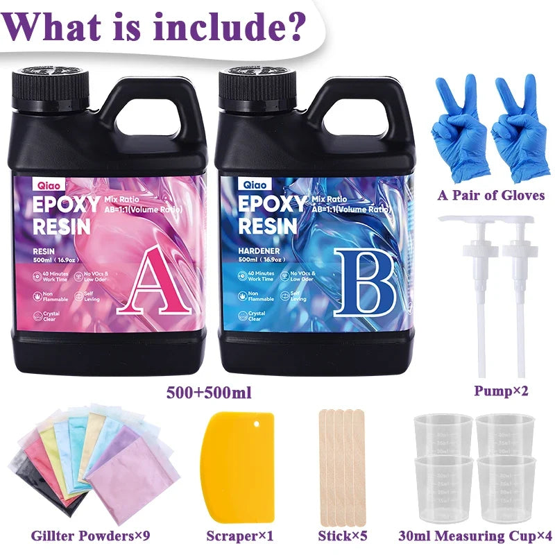 Ultra Clear Fast-Drying Epoxy Resin 1:1 Ratio | Heat Resistant Epoxy Resin Kit Qme