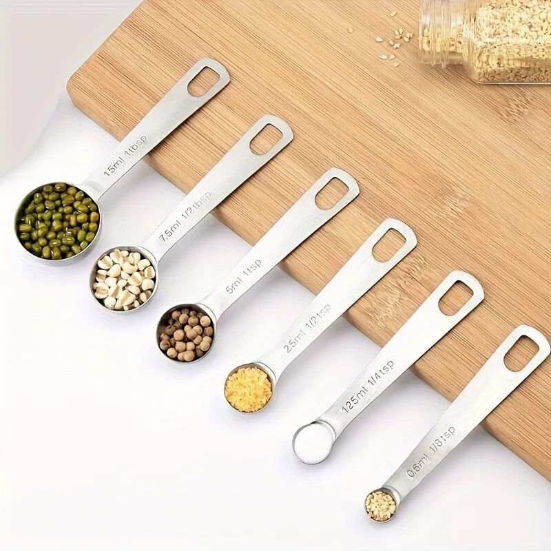 Stainless Steel Measuring Spoon & Cup Set – Metric & Imperial Measuring Spoon Set Qme 1set 6pcs