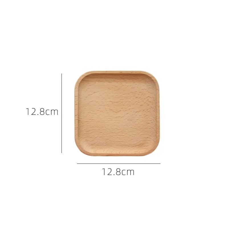 Japanese-Style Solid Beech Wood Oval Dessert Plate & Snack Tray Wooden Serving Tray Qme 04 M