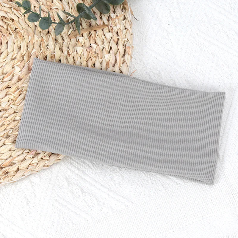 Women's Elastic Sports Headbands – Running, Yoga & Fitness Sports Headband Qme GRAY