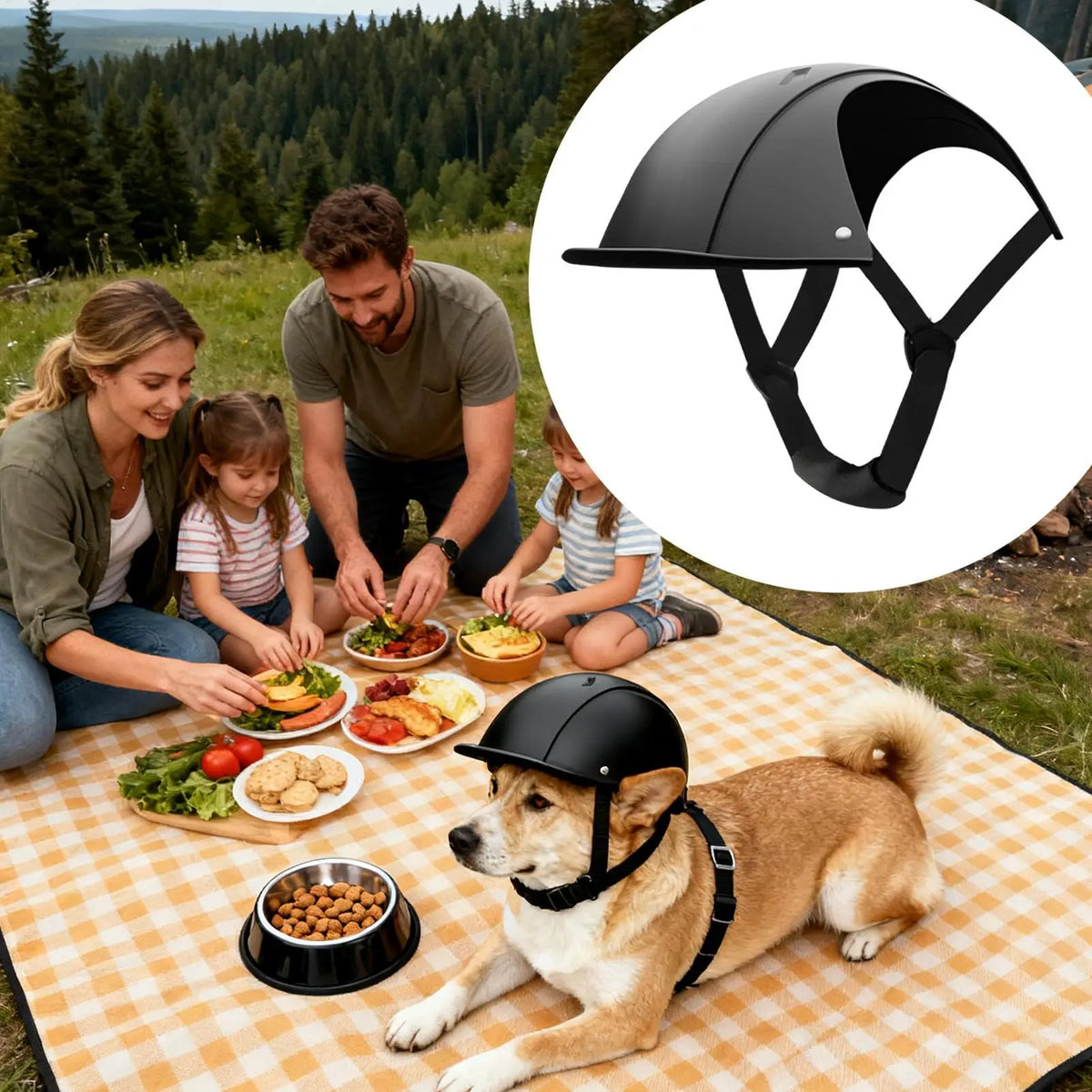Dog Helmet Adjustable Strap – Stylish Outdoor Pet Headgear Dog Costume Helmet Qme