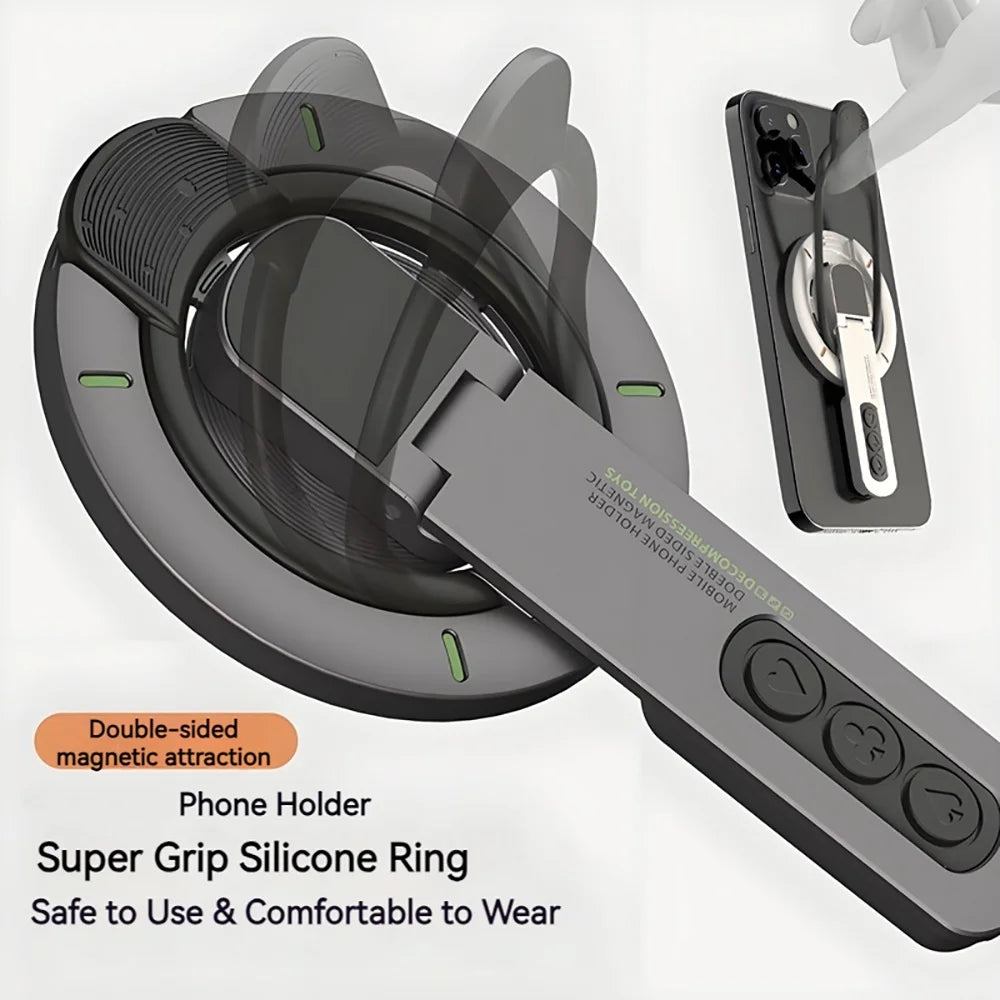 Magnetic Phone Ring Grip Holder – 360° Rotation, Removable Phone Ring Grip Qme
