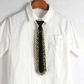 Women's Pearl Beaded Black Necktie – Handmade Fashion Tie Beaded Necktie Qme Gold