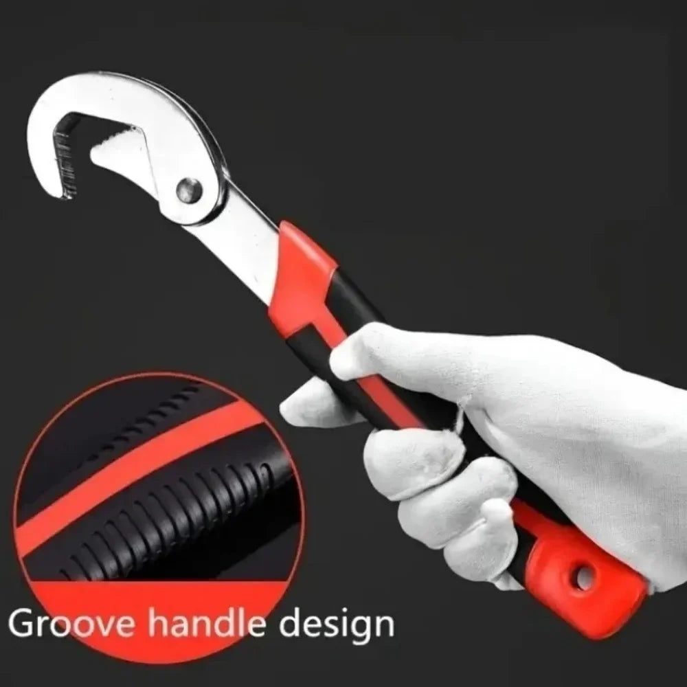 Double-Ended Adjustable Pipe Wrench & Ratchet Spanner 280mm Adjustable Pipe Wrench Qme