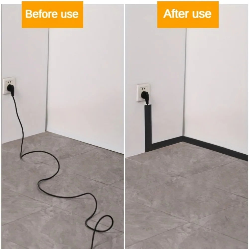 PVC Floor Cord Cover | Anti-Trip Cable Protector Wire Cover Floor Cord Cover Qme