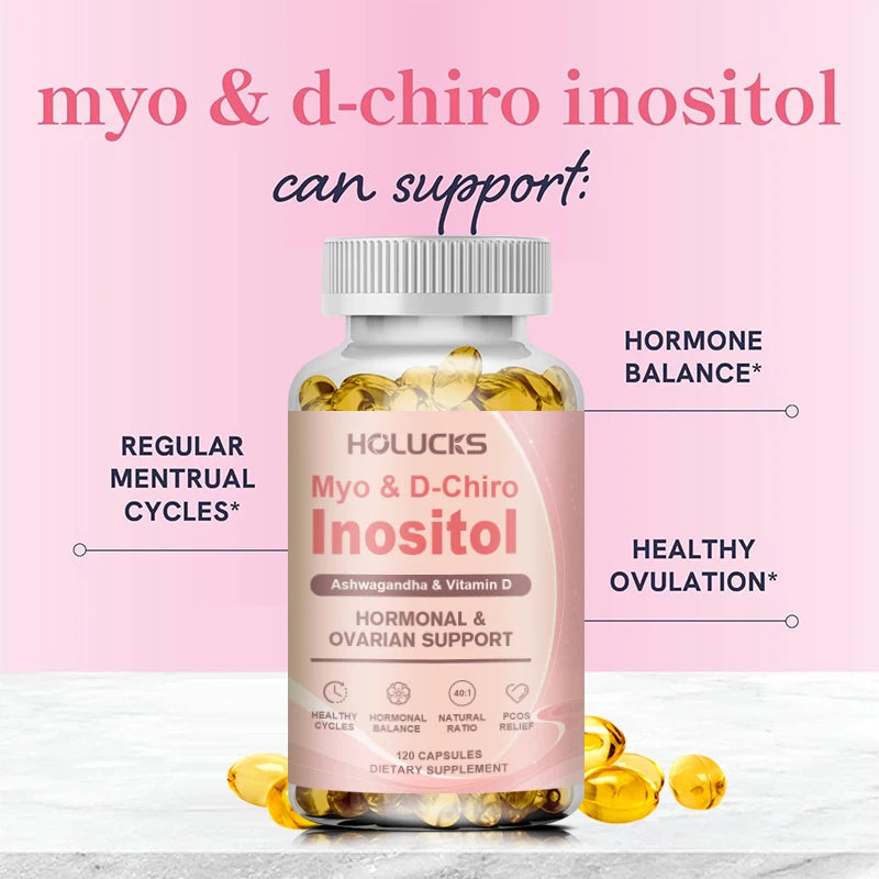 Myo & D-Chiro Inositol Capsules – Ashwagandha & Vitamin D3 Wellness Supplement Qst