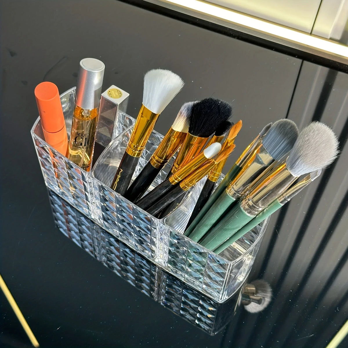 Makeup Brush Storage Box & Multi-Level Display Stand Holder Makeup Brush Organizer Qme