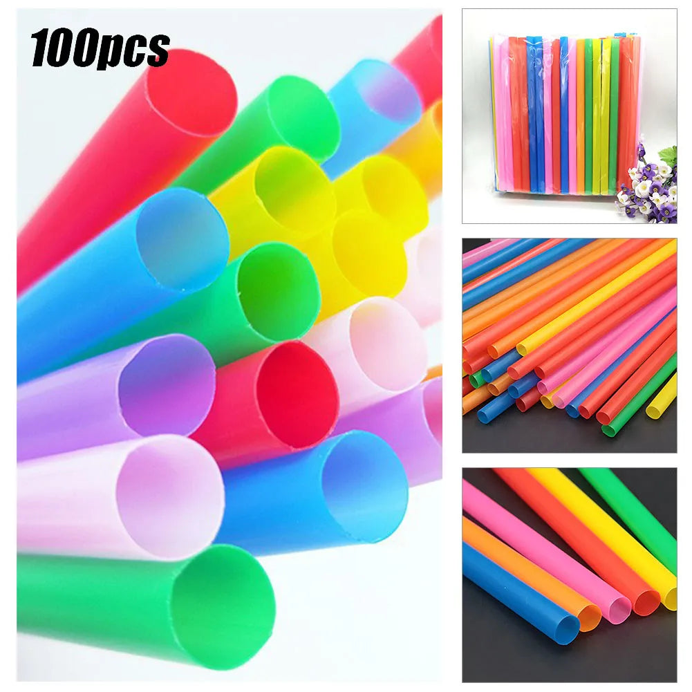 11mm Boba Straws 100 Pack – Thick Milkshake & Smoothie Straws Boba Drinking Straws Qme