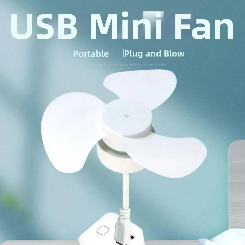 Portable USB Desk Fan – Compact Quiet 14cm White Fan USB Desk Fan Qme