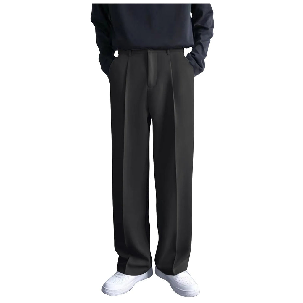 Men's Loose Straight Business Casual Trousers – 4 Colors Men's Dress Trousers Qme