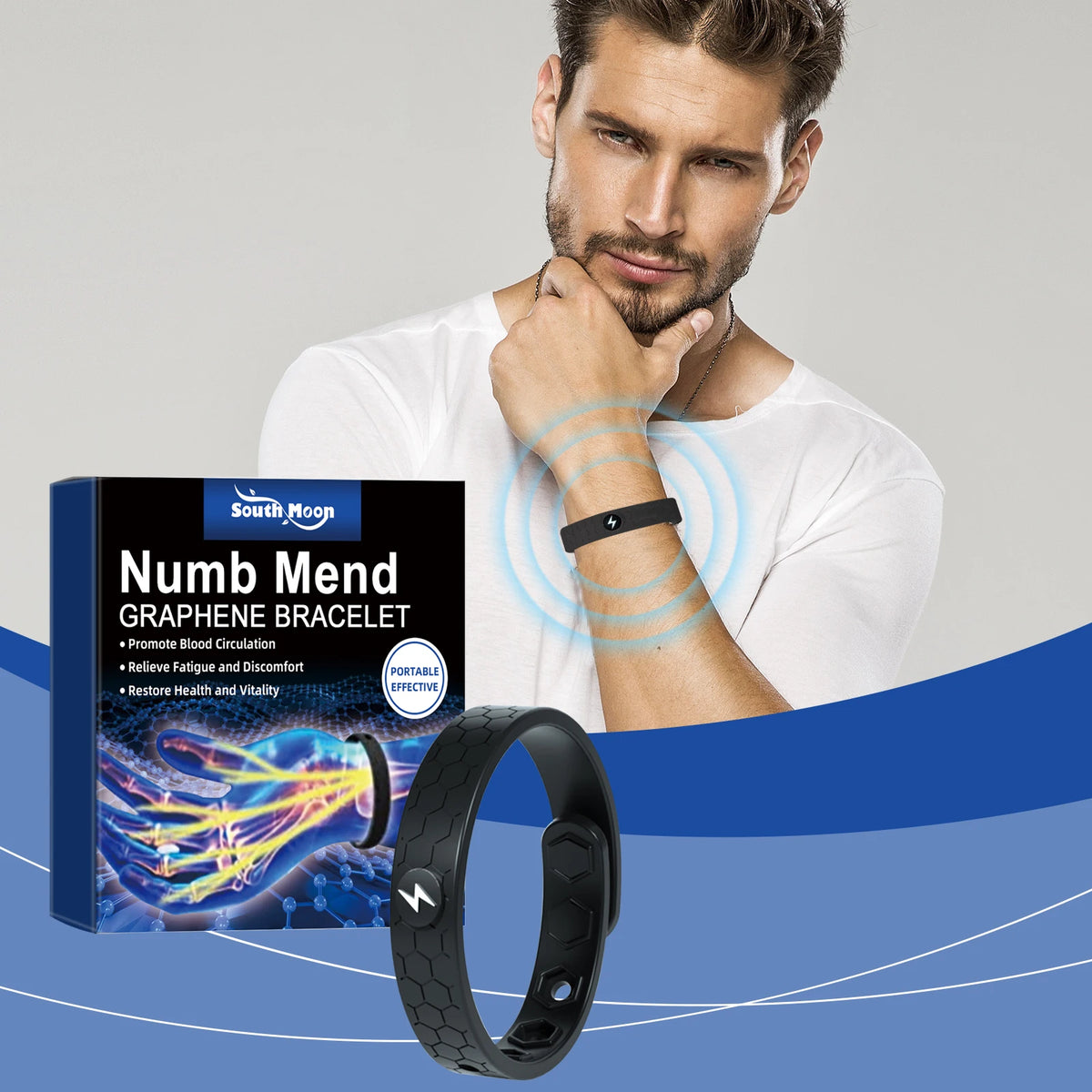 South Moon Energy Wristband – Wrist Support Silicone Bracelet Wrist Support Bracelet Qst