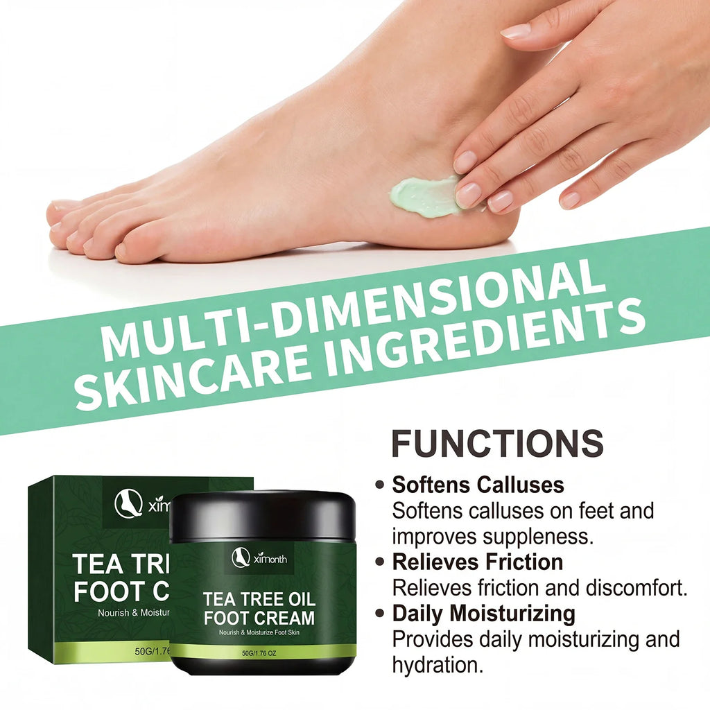 Tea Tree Oil Foot Cream – Moisturizing Dry Cracked Heels Foot Care Cream Qme
