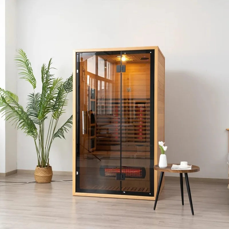 SMARTMAK 2-Person Infrared Home Sauna – Canadian Hemlock Infrared Sauna Room Qst