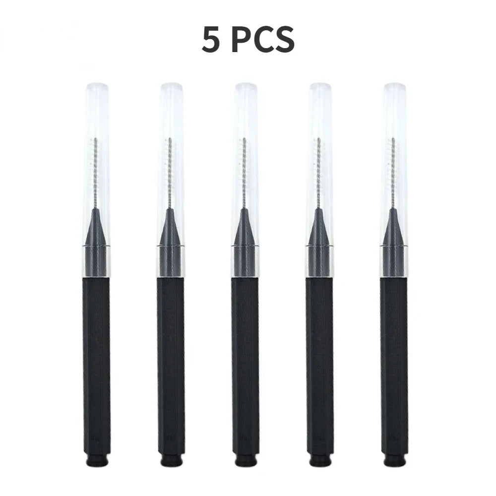 Mini Disposable Eyebrow Lifting Brushes – Bendable Spiral Spoolie Disposable Brow Brush Qme 5PCS Black