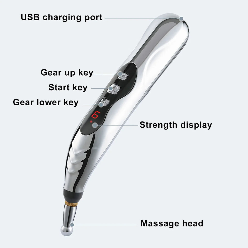Electric Pulse Massage Pen | 9-Speed Rechargeable Acupoint Pen Electric Massage Pen Qme