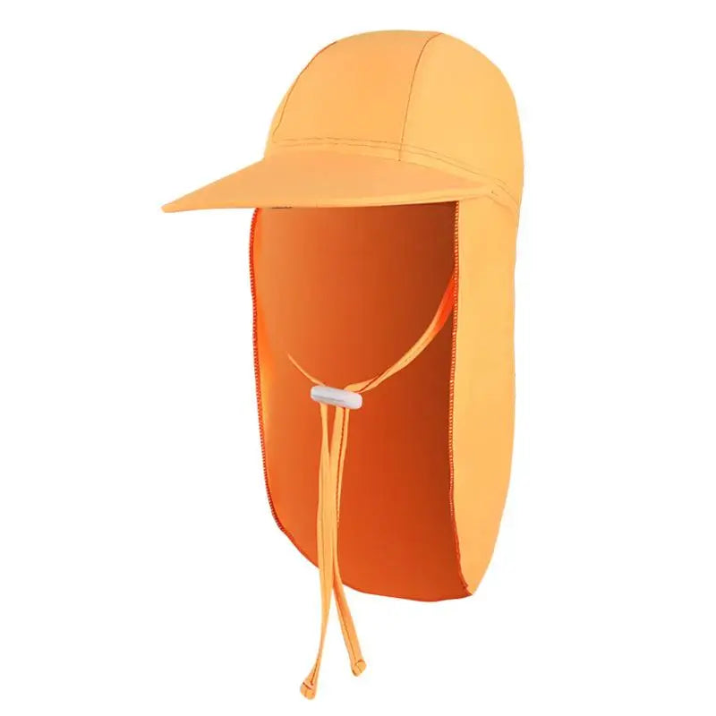 Kids UV-Protective Wide Brim Sun Hat – Breathable Ice Silk Kids Sun Hat Qst Orange
