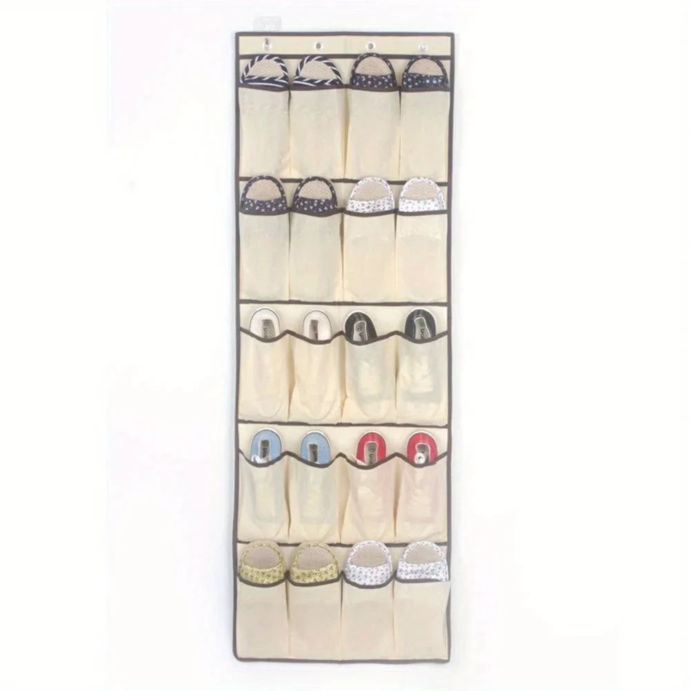 20-Grid Door Hanging Organizer Bag – 5 Layers | Polyester Door Hanging Organizer Qme Beige Color