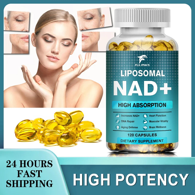 FULIMIKS Liposomal NAD+ 1000mg Capsules – 120ct, Made in USA NAD+ Supplement Qst