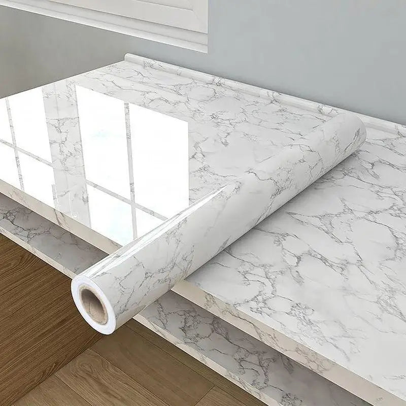 PVC Marble Peel & Stick Wall Sticker – Waterproof, Mold Resistant Peel & Stick Wallpaper Qme