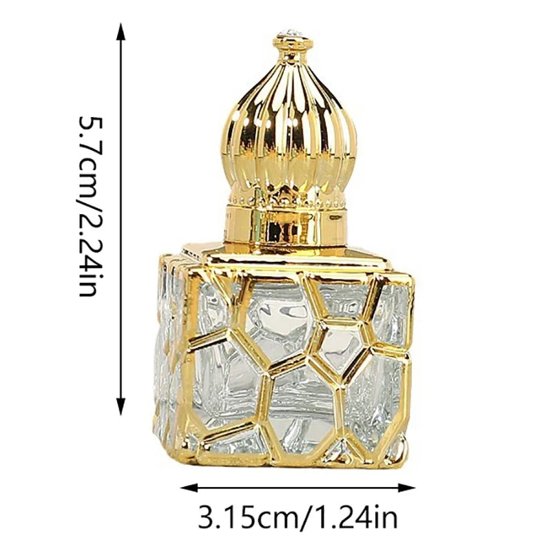 Cube Gold Glass Refillable Perfume Bottle – 10ml Travel Atomizer Travel Perfume Atomizer Qme