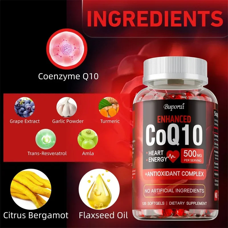 Xemenry CoQ10 500mg – Antioxidant & Energy Supplement CoQ10 Supplement Qst