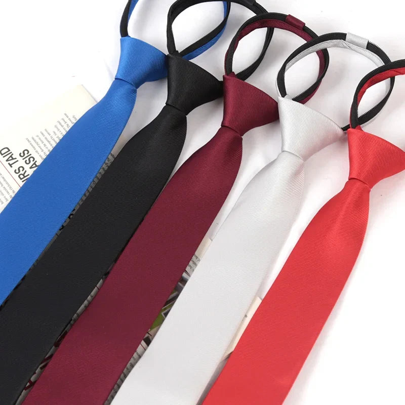 Solid Skinny Zipper Necktie for Men & Women | Wedding Tie Zipper Necktie Qme