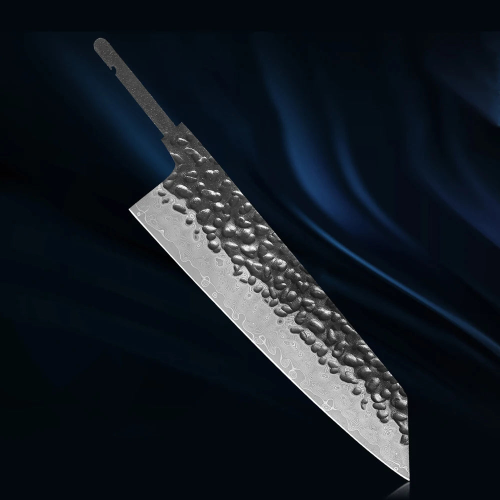 DASHWAY 6-Inch Damascus Steel Bunka Knife Blank Blade Full Tang Knife Blank Blade Qst
