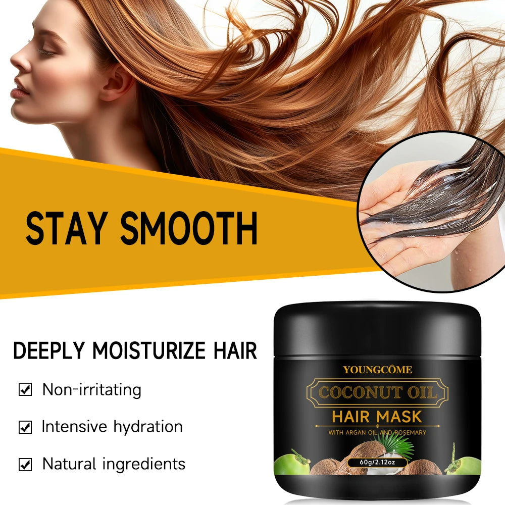 YOUNGCOME Coconut Oil Hair Mask – Rosemary & Ginger, All Types Coconut Oil Hair Mask Qst